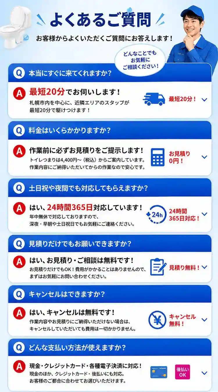 お客様からよくいただくご質問にお答えします！